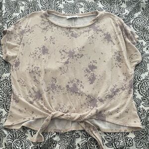 Gilli Cream Tie Front Relaxed T-Shirt